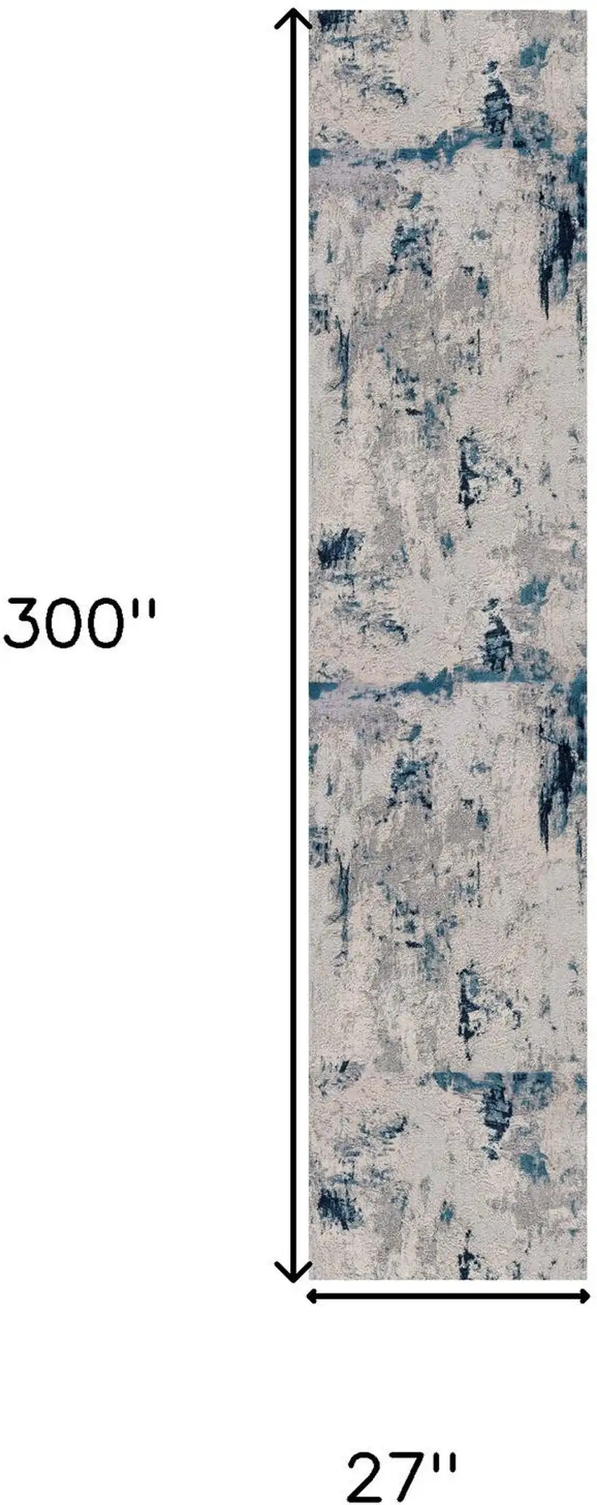 Blue Beige And Gray Abstract Runner Rug Photo 5