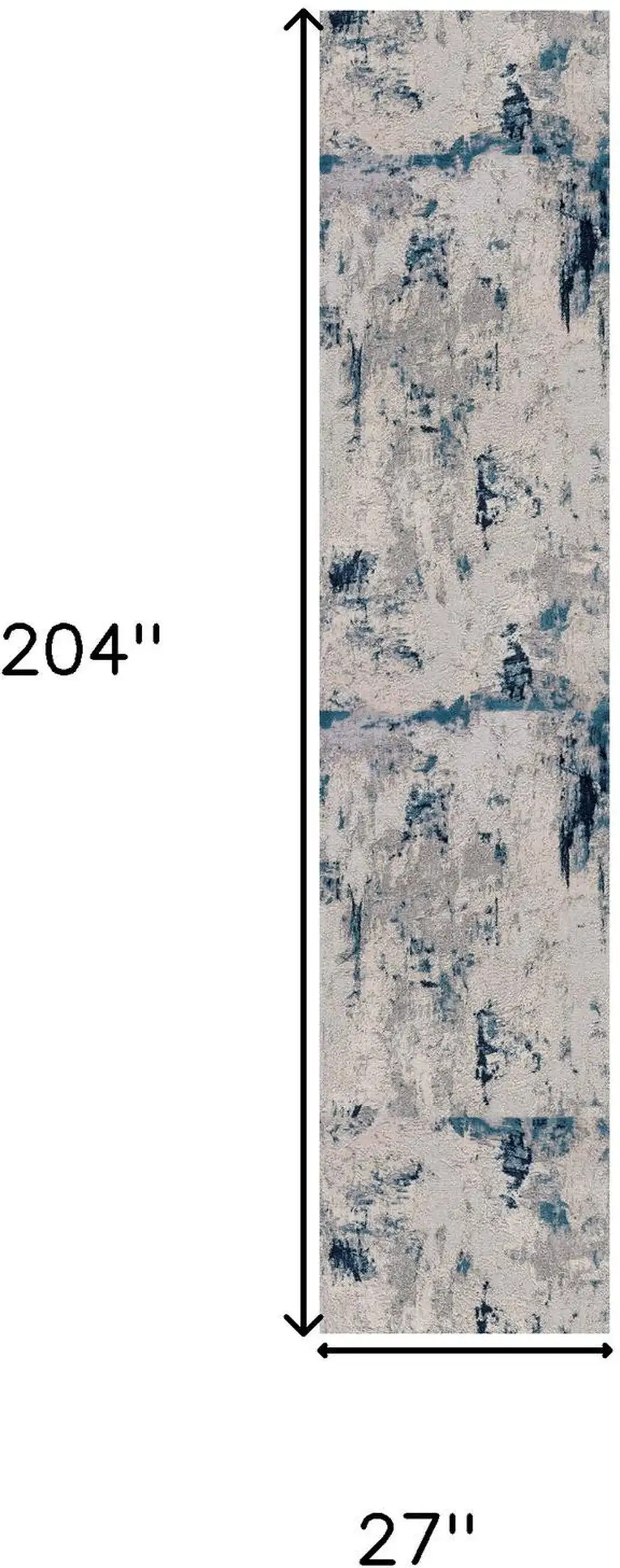 Blue Beige And Gray Abstract Runner Rug Photo 3