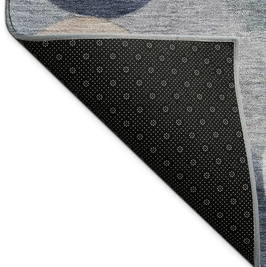 Blue Beige And Gray Geometric Washable Indoor Outdoor Area Rug Photo 9