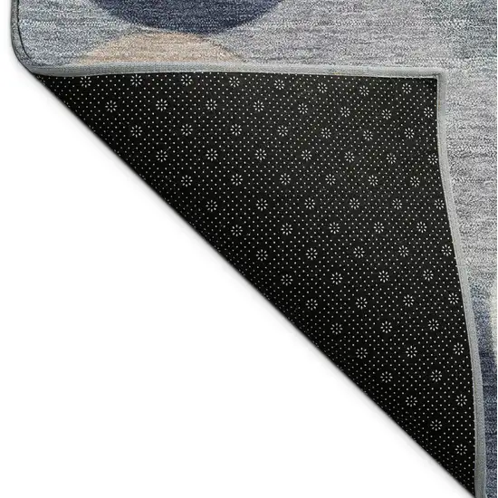 Blue Beige And Gray Geometric Washable Indoor Outdoor Area Rug Photo 9