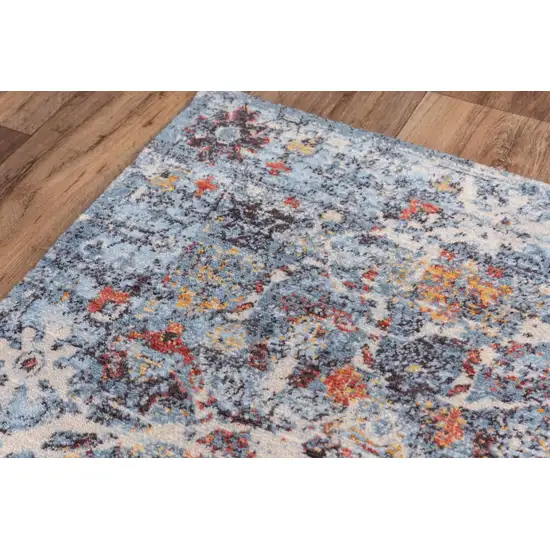 Blue Beige And Ivory New Zealand Lambs Wool Abstract Hand Carved Handmade Area Rug Photo 1