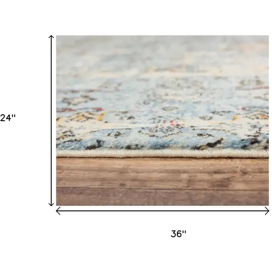 Blue Beige And Ivory New Zealand Lambs Wool Oriental Hand Carved Handmade Area Rug Photo 6