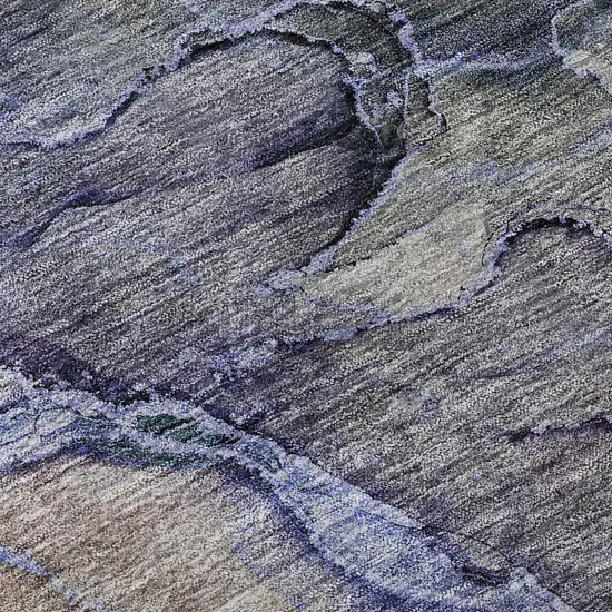 Blue Beige And Taupe Abstract Washable Area Rug With UV Protection Photo 9