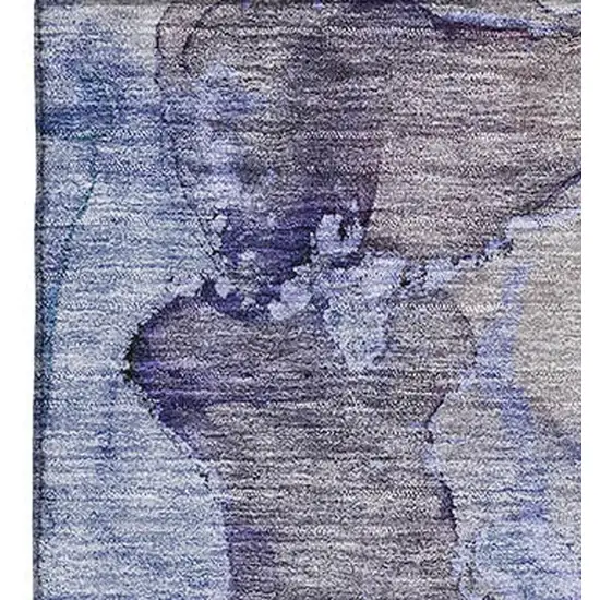 Blue Beige And Taupe Abstract Washable Area Rug With UV Protection Photo 3