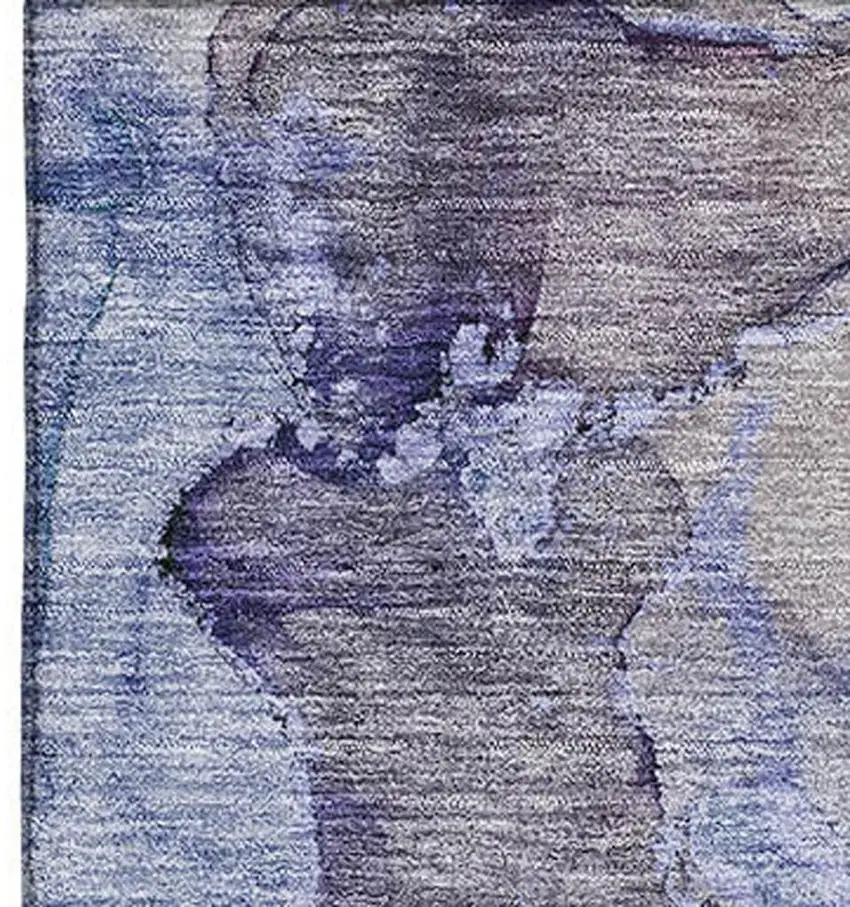 Blue Beige And Taupe Abstract Washable Area Rug With UV Protection Photo 3