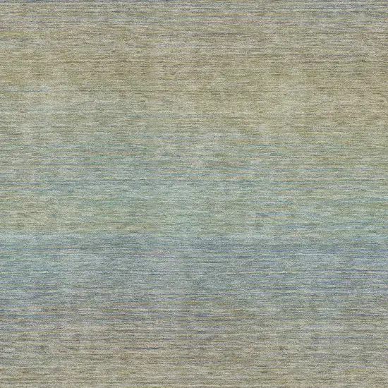 Blue Beige And Taupe Striped Washable Area Rug With UV Protection Photo 2