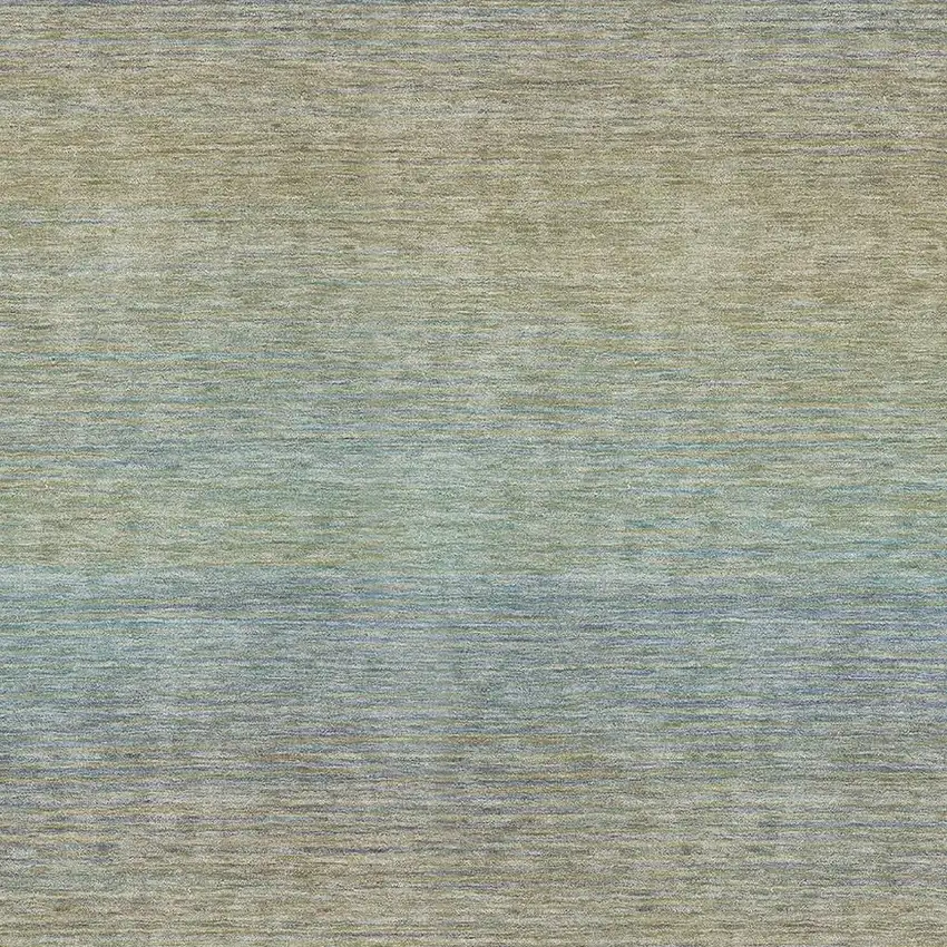 Blue Beige And Taupe Striped Washable Area Rug With UV Protection Photo 2