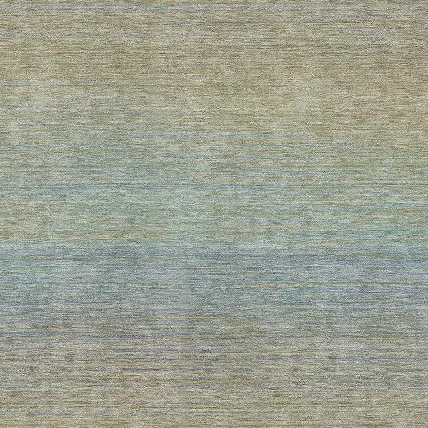 Blue Beige And Taupe Striped Washable Area Rug With UV Protection Photo 2