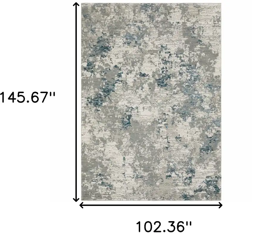 Blue Beige And Teal Abstract Power Loom Stain Resistant Area Rug Photo 9