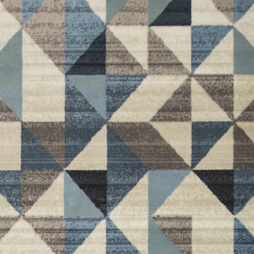 Blue And Gray Geometric Area Rug Photo 3