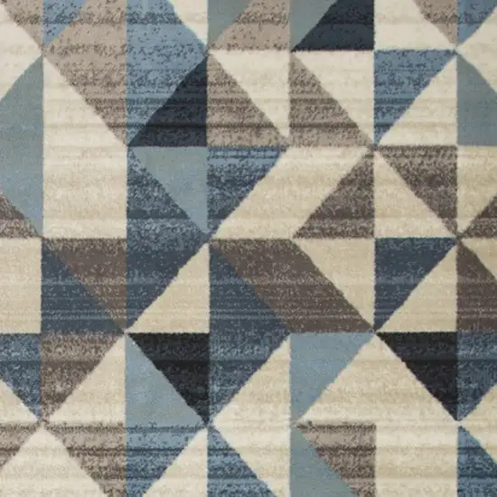 Blue And Gray Geometric Area Rug Photo 3