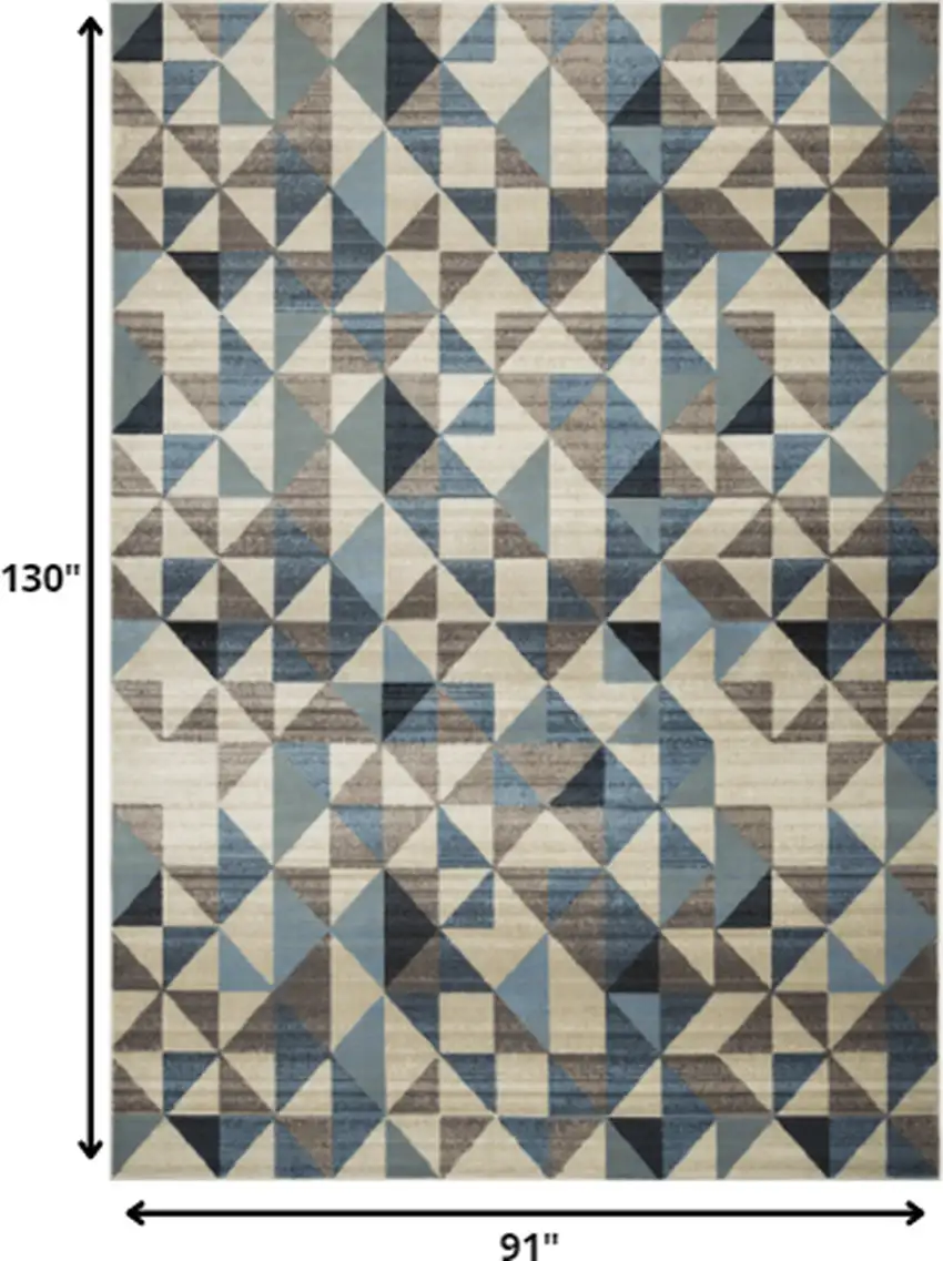 Blue Geometric Area Rug Photo 3