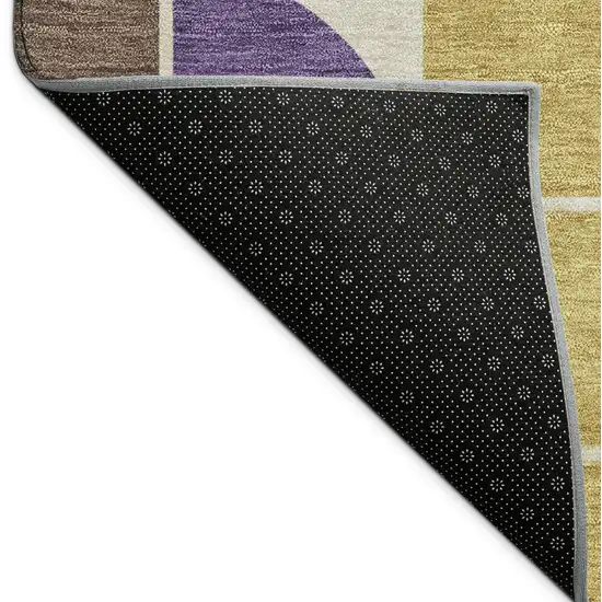 Blue Black Purple And Orange Geometric Washable Indoor Outdoor Area Rug Photo 8
