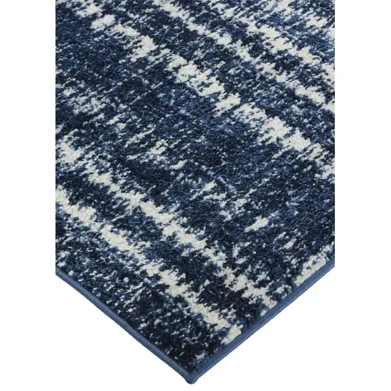 Blue Black and Ivory Power Loom Area Rug Photo 8