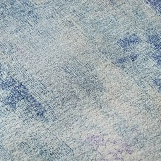 Blue Blush And Ivory Abstract Washable Area Rug With UV Protection Photo 9