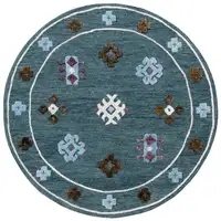 Photo of Blue Bordered Motif Area Rug