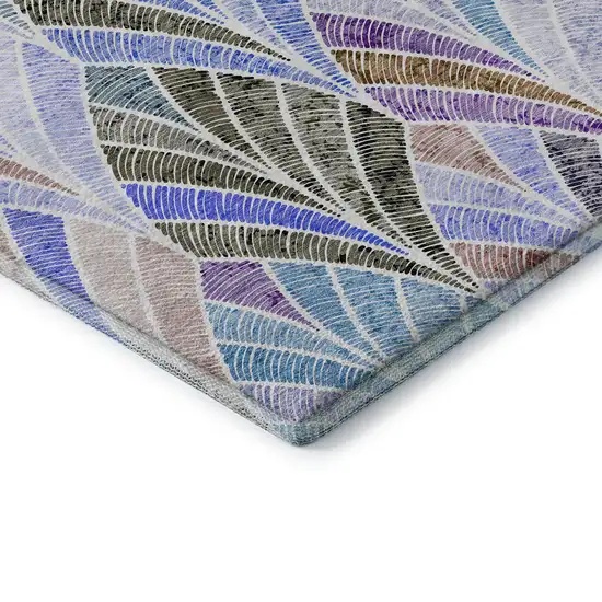 Blue Brown And Blush Geometric Washable Area Rug With UV Protection Photo 8