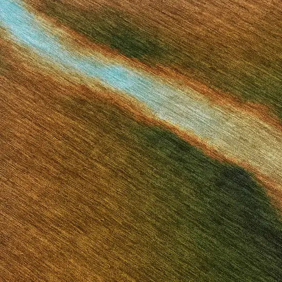 Blue Brown And Ivory Abstract Washable Indoor Outdoor Area Rug Photo 2