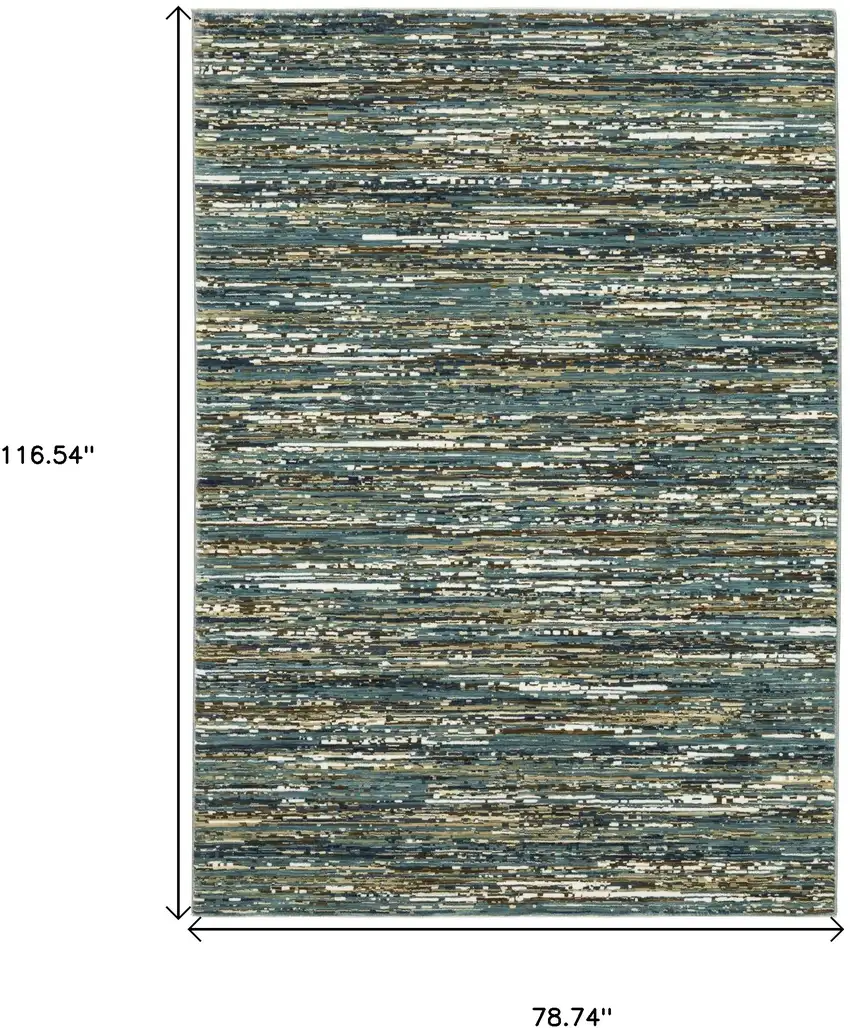 Blue Brown And Ivory Striped Area Rug Photo 3