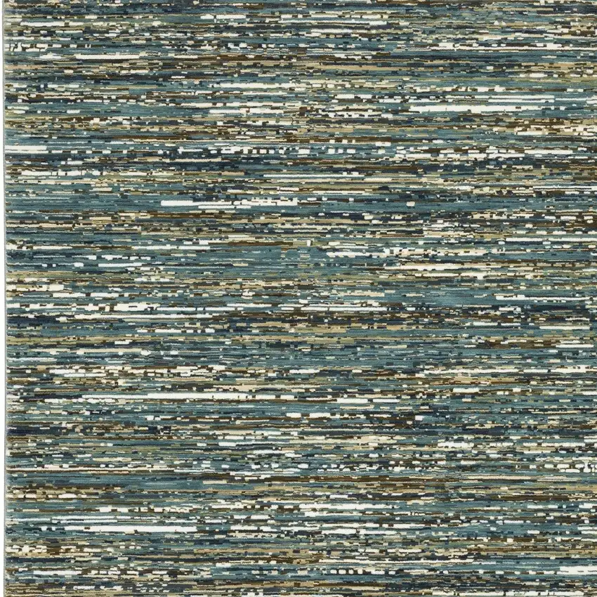 Blue Brown And Ivory Striped Area Rug Photo 8