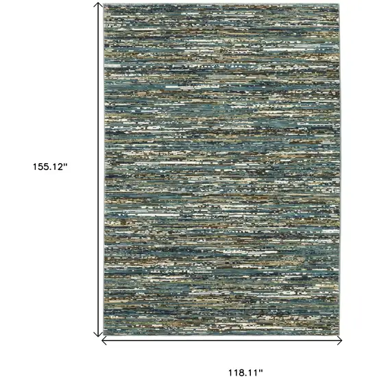 Blue Brown And Ivory Striped Area Rug Photo 3
