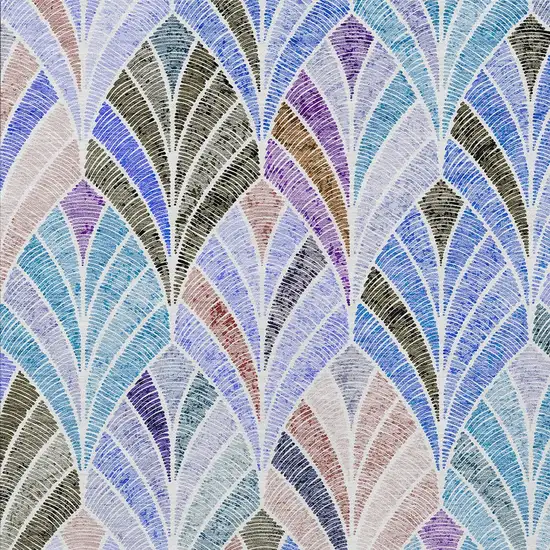Blue Brown And Purple Geometric Washable Indoor Outdoor Area Rug Photo 7