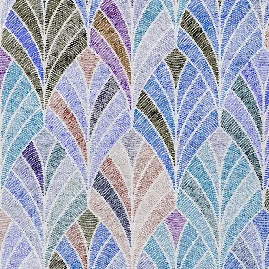 Blue Brown And Purple Geometric Washable Indoor Outdoor Area Rug Photo 7
