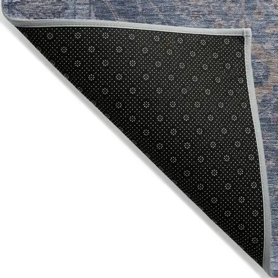 Blue Brown And Purple Oriental Washable Indoor Outdoor Area Rug Photo 3