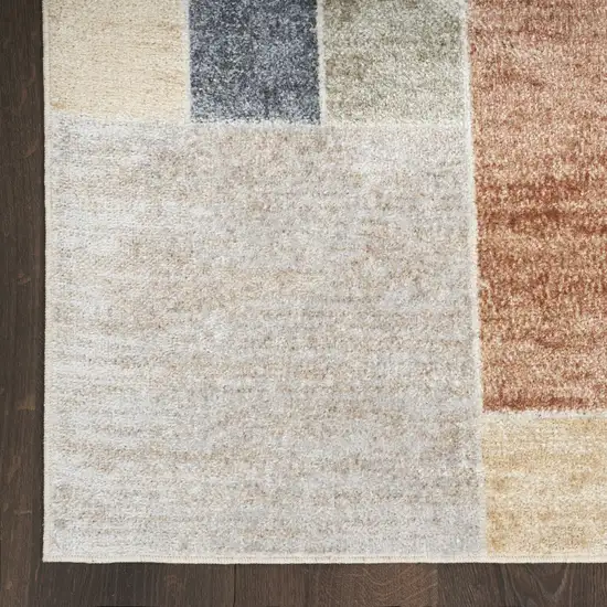 Blue Brown And Tan Geometric Area Rug Photo 7