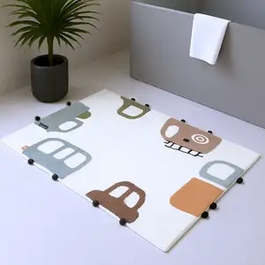 Photo of Blue Brown And White Transportation Youthful Washable Area Rug