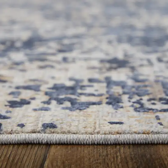 Blue Brown And Tan Abstract Area Rug Photo 9