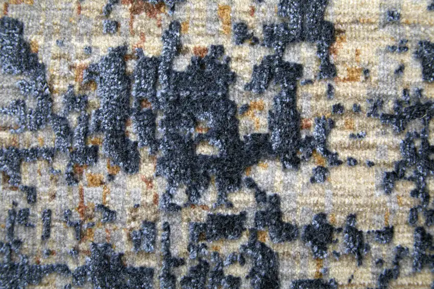 Blue Brown and Tan Abstract Power Loom Area Rug Photo 8