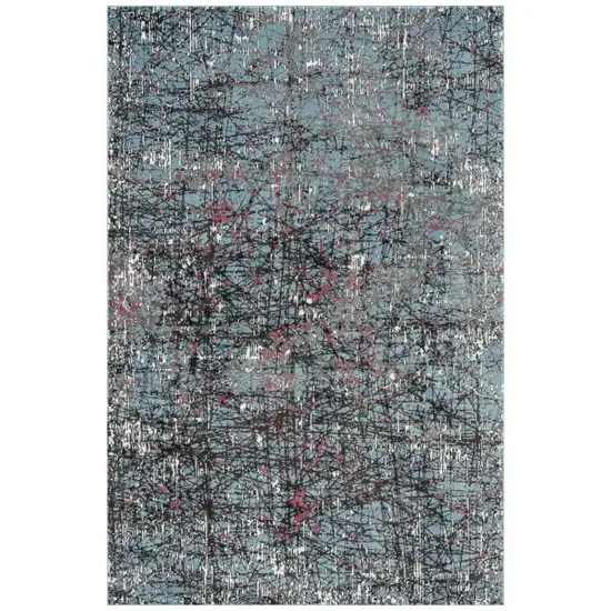Blue Chaotic Strokes Area Rug Photo 1