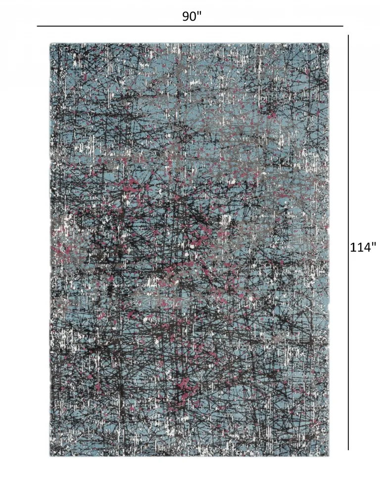 Blue Chaotic Strokes Area Rug Photo 5