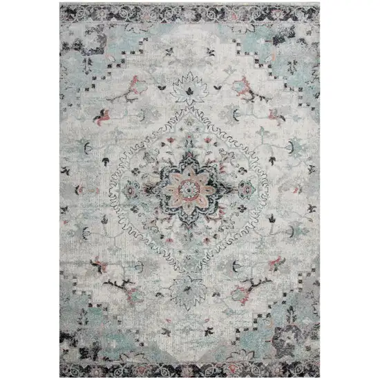 Blue Charcoal And Ivory Abstract Area Rug Photo 2