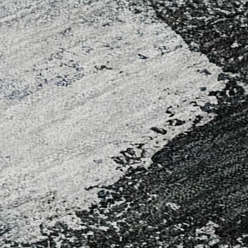 Blue Charcoal And Ivory Abstract Washable Area Rug With UV Protection Photo 2