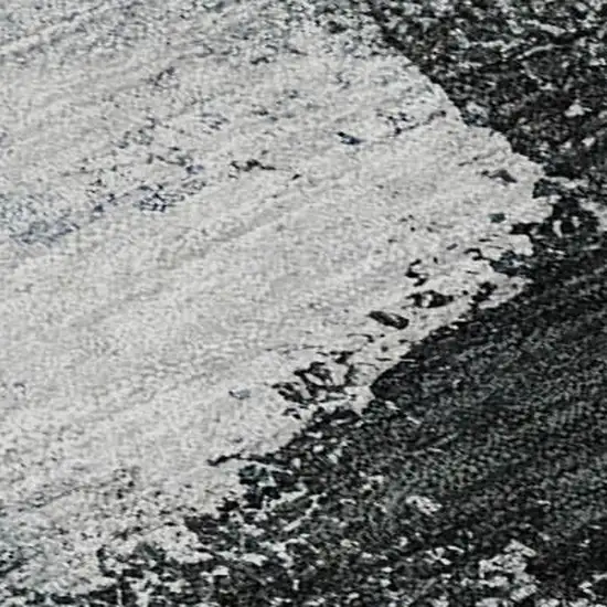 Blue Charcoal And Ivory Abstract Washable Area Rug With UV Protection Photo 2