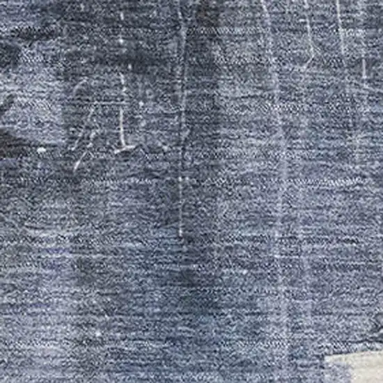 Blue Charcoal And Ivory Abstract Washable Area Rug With UV Protection Photo 2