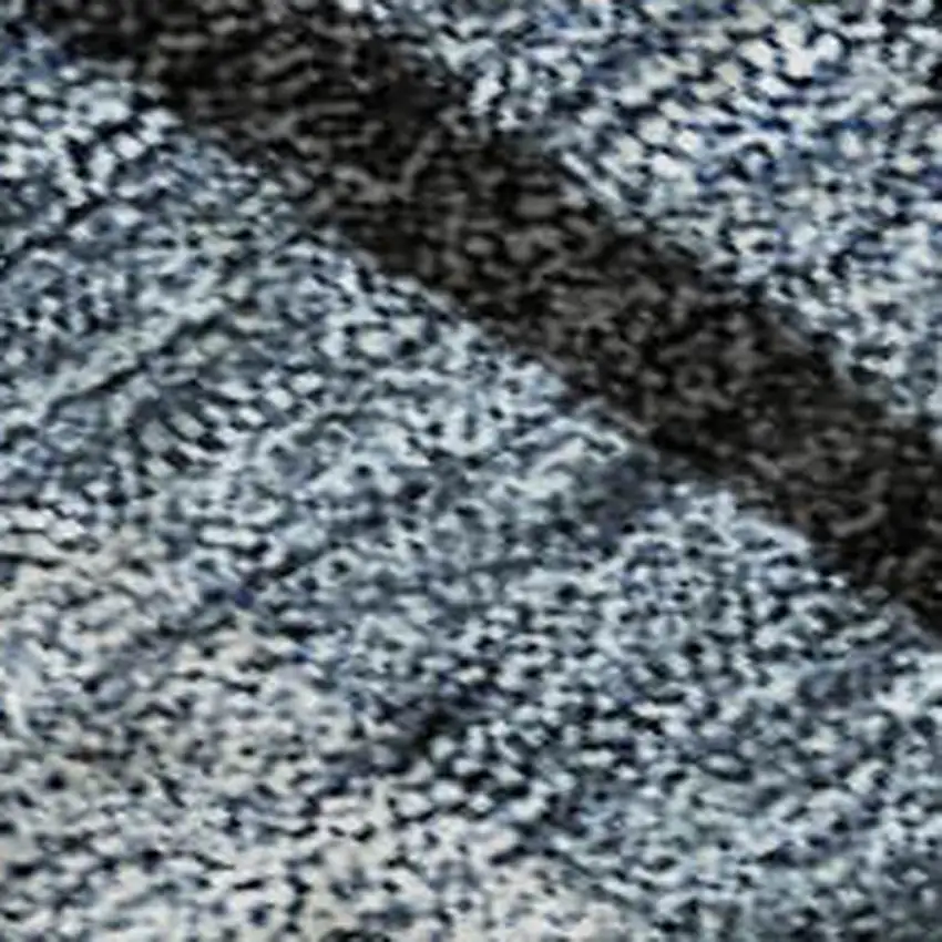 Blue Charcoal And Silver Striped Washable Area Rug With UV Protection Photo 2