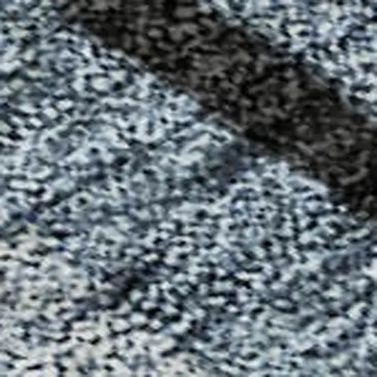 Blue Charcoal And Silver Striped Washable Area Rug With UV Protection Photo 2