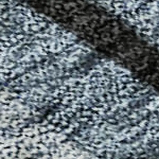 Blue Charcoal And Silver Striped Washable Area Rug With UV Protection Photo 2