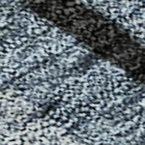 Blue Charcoal And Silver Striped Washable Area Rug With UV Protection Photo 2