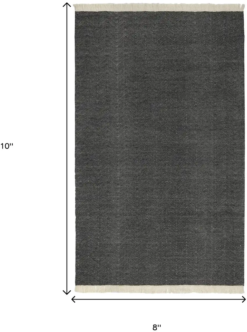 Blue Chevron Hand Woven Area Rug Photo 5