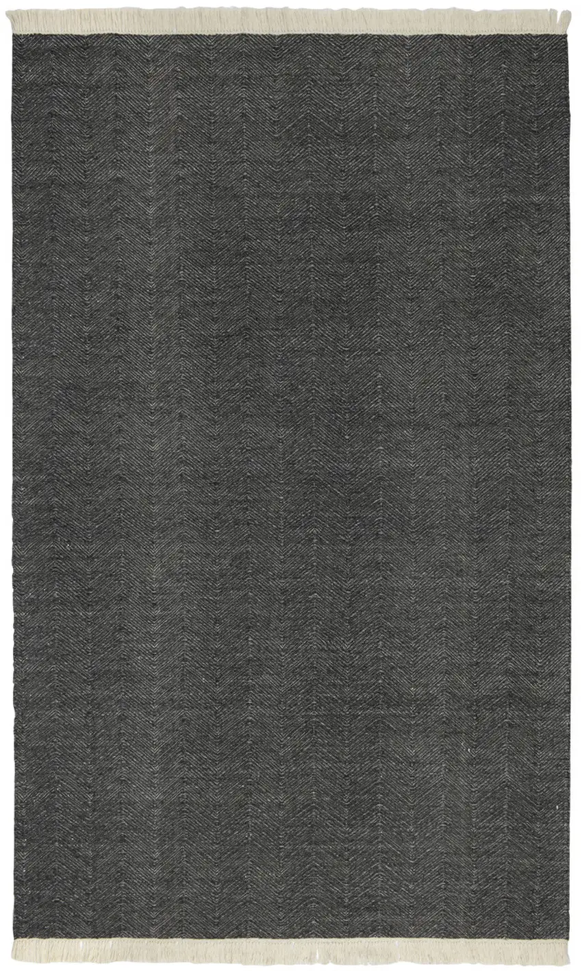 Blue Chevron Hand Woven Area Rug Photo 1