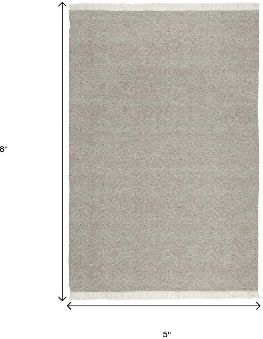 Blue Chevron Hand Woven Area Rug Photo 5