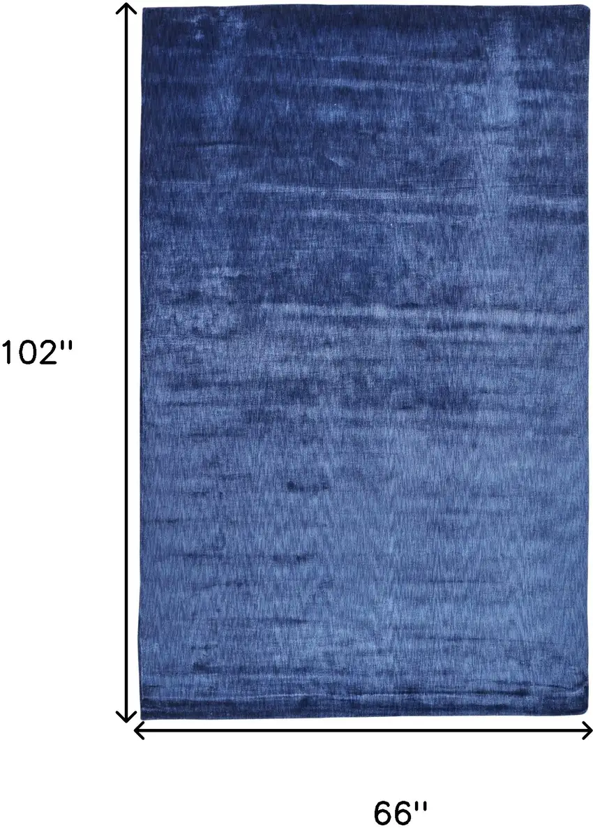 Blue Chevron Hand Woven Area Rug Photo 5