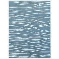 Photo of Blue Contemporary Waves Area Rug