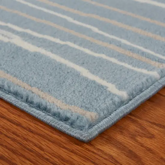 Blue Contemporary Waves Area Rug Photo 6