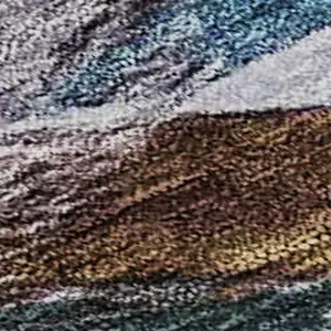 Photo of Blue Copper And Beige Abstract Washable Area Rug With UV Protection