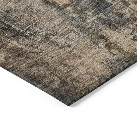 Blue Copper And Brown Abstract Washable Indoor Outdoor Area Rug Photo 4